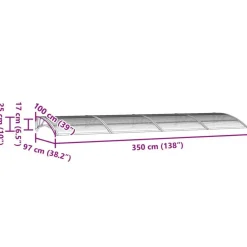 Auvent de porte Noir 350x100 cm Polycarbonate