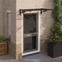 Auvent de porte Noir 122x90 cm Polycarbonate