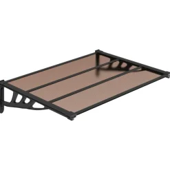 Auvent de porte Noir 122x90 cm Polycarbonate