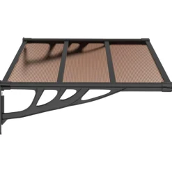 Auvent de porte Noir 122x90 cm Polycarbonate