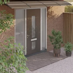 Auvent de porte Noir 350x75 cm Polycarbonate