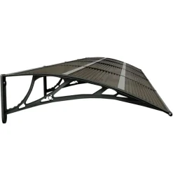 Auvent de porte Noir 350x75 cm Polycarbonate