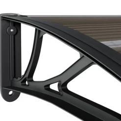 Auvent de porte Noir 350x75 cm Polycarbonate