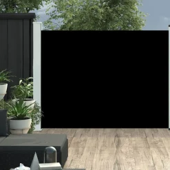 Auvent lateral retractable de patio 140x500 cm Noir