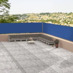 Auvent lateral retractable Bleu 117x1200 cm