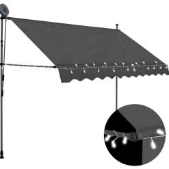 Auvent manuel retractable avec LED 250 cm Anthracite