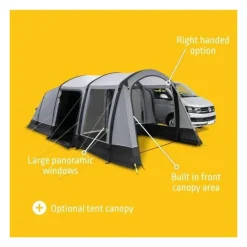 Auvent pour fourgon - KAMPA - Touring Air RH - Grand espace, fenetres larges, ventilations moustiquaires, chambre 4 personnes, m