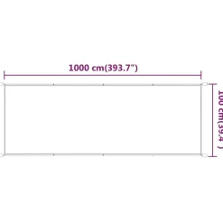 Auvent vertical Anthracite 100x1000 cm Tissu oxford