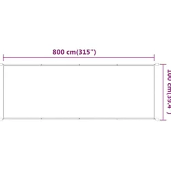 Auvent vertical Blanc 100x800 cm Tissu oxford