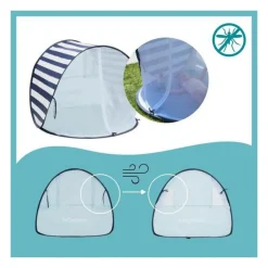 Babymoov Tente Anti-UV FPS 50+ Mariniere - Moustiquaire integree