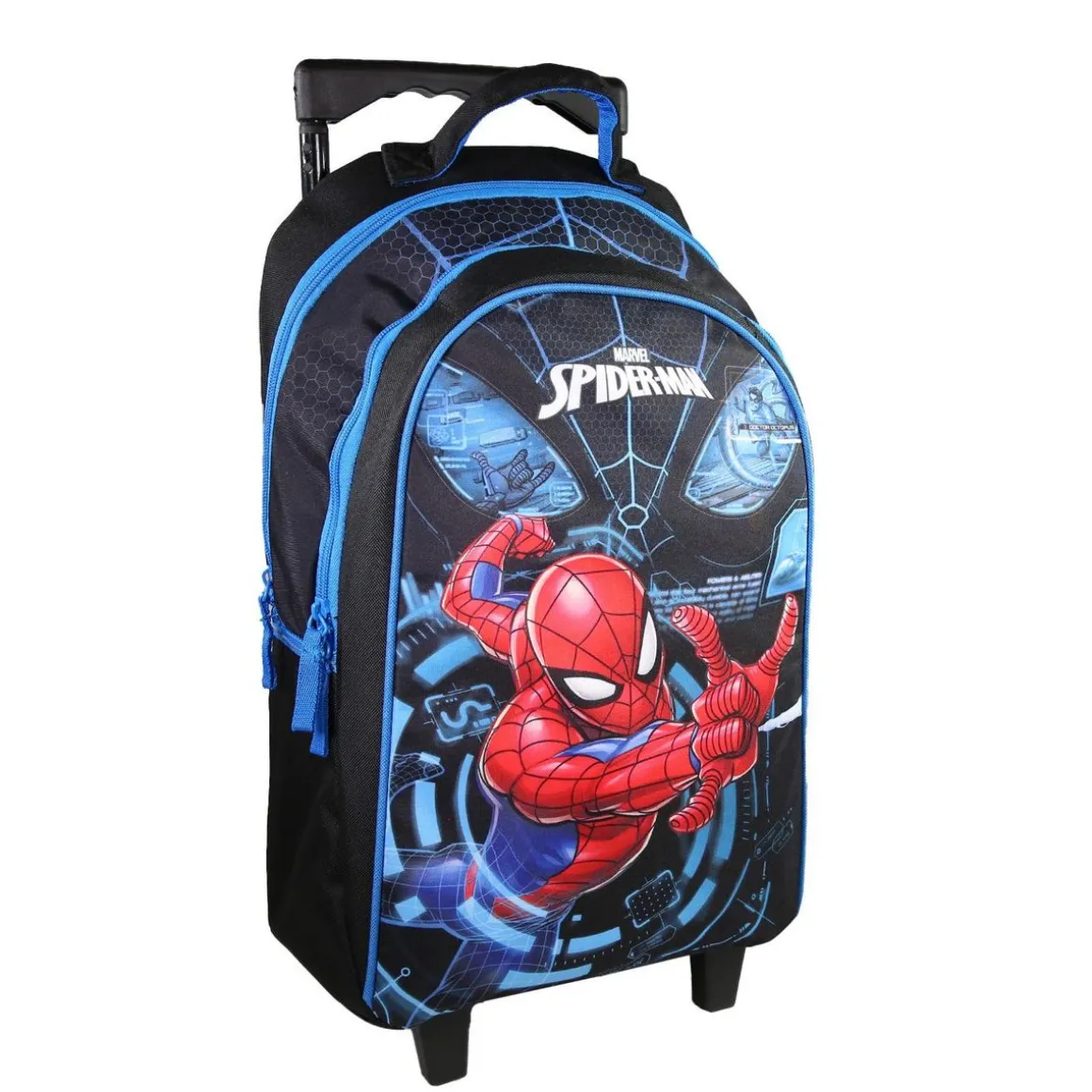 BAGTROTTER Sac à dos à roulettes Spider-Man Bleu