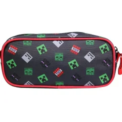 BAGTROTTER Trousse scolaire rectangulaire Minecraft Noir