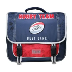 BAGTROTTER Cartable 38 cm Phileas Rugby Bleu - Le Plus Confortable des Cartables - Ergonomie/Confort/Sécurité - Système Smart Comfort