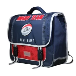 BAGTROTTER Cartable 38 cm Phileas Rugby Bleu - Le Plus Confortable des Cartables - Ergonomie/Confort/Sécurité - Système Smart Comfort