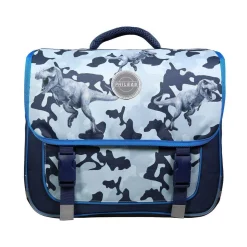 BAGTROTTER Cartable 38 cm Phileas Dinosaures Bleu - Le Plus Confortable des Cartables - Ergonomie/Confort/Sécurité - Système Smart Comfort