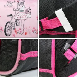 BAGTROTTER Cartable 38 cm Poivre Blanc Rose Vélo