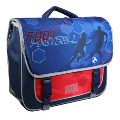 BAGTROTTER Cartable 38 cm Phileas Football Bleu - Le Plus Confortable des Cartables - Ergonomie/Confort/Sécurité - Système Smart Comfort