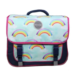 BAGTROTTER Cartable 38 cm Phileas Arc En Ciel Bleu - Le Plus Confortable des Cartables - Ergonomie/Confort/Sécurité - Système Smart Comfort