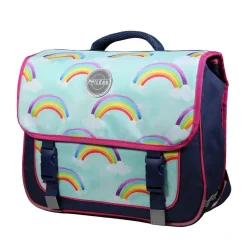BAGTROTTER Cartable 38 cm Phileas Arc En Ciel Bleu - Le Plus Confortable des Cartables - Ergonomie/Confort/Sécurité - Système Smart Comfort