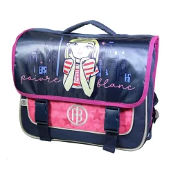 BAGTROTTER Cartable 38 cm Poivre Blanc Bleu Princesse New York