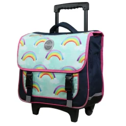 BAGTROTTER Cartable à roulettes 38 cm Phileas Arc En Ciel Bleu - Le Plus Confortable des Cartables - Ergonomie/Confort/Sécurité - Système Smart Comfort
