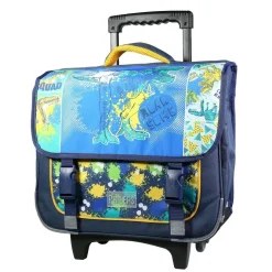 BAGTROTTER Cartable à roulettes 38 cm Phileas Bleu Dinosaure