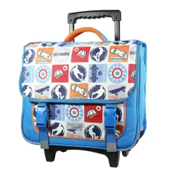 BAGTROTTER Cartable à roulettes 38 cm Phileas Bleu Skateur
