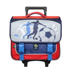 BAGTROTTER Cartable à roulettes 38 cm Ligue 1 Uber Eats Football Gris