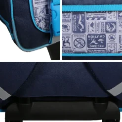 BAGTROTTER Cartable à roulettes 38 cm Jurassic World Bleu