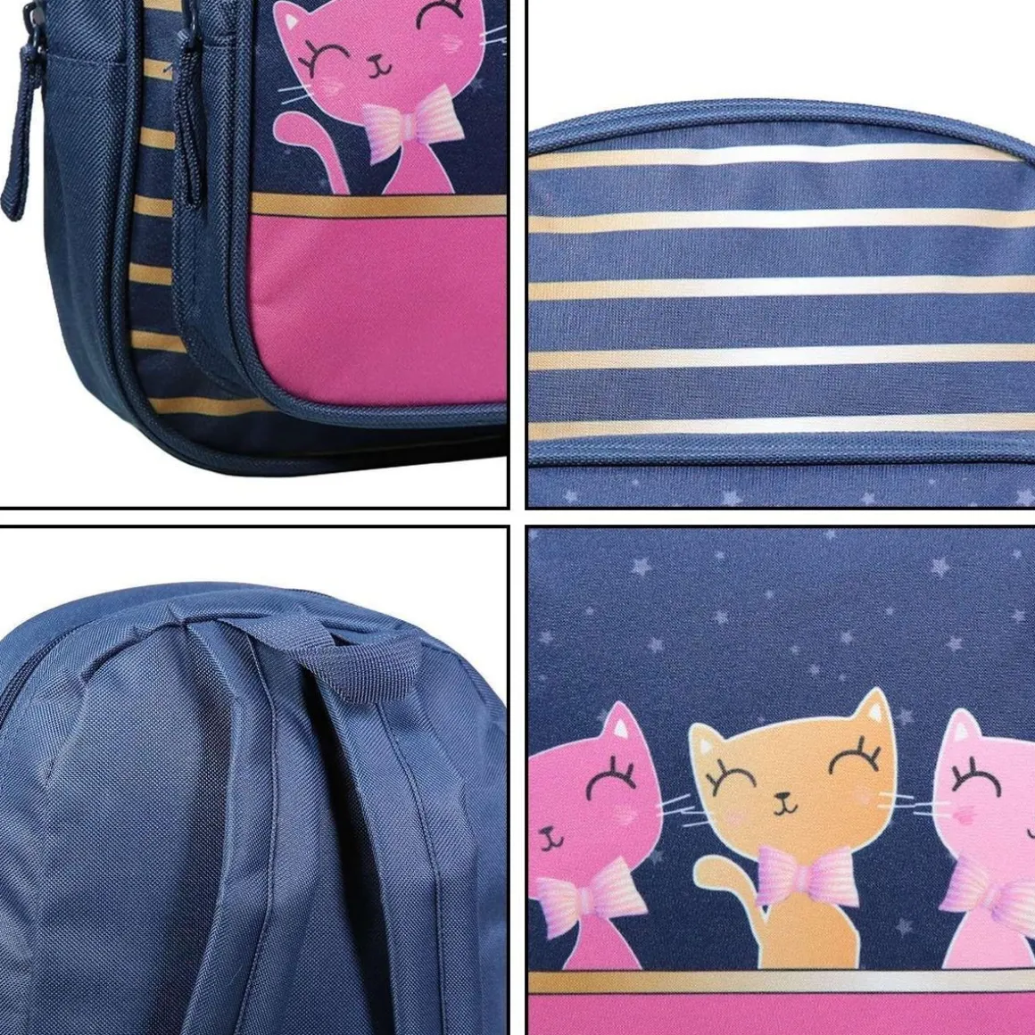 BAGTROTTER Sac à dos 31 cm avec poche maternelle Lili Lou Chat Bleu