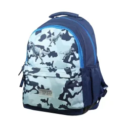 BAGTROTTER Sac à dos 2 compartiments Phileas Dinosaures Bleu - Le Plus Confortable des Sacs A Dos - Ergonomie/Confort/Sécurité - Système Smart Comfort