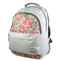 BAGTROTTER Sac à dos 2 compartiments Offshore Gris Fleurs