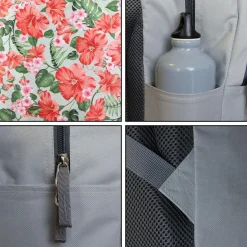 BAGTROTTER Sac à dos 2 compartiments Offshore Gris Fleurs