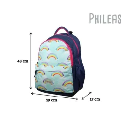 BAGTROTTER Sac à dos 2 compartiments Phileas Arc En Ciel Bleu - Le Plus Confortable des Sacs A Dos - Ergonomie/Confort/Sécurité - Système Smart Comfort