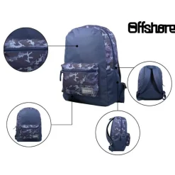 BAGTROTTER Sac à dos 1 compartiment Offshore Camouflage Bleu