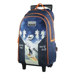 BAGTROTTER Sac à dos à roulettes Vorax Bleu Dinosaure Surf