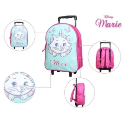 BAGTROTTER Sac à dos à roulettes 31 cm Disney Marie Les Aristochats Vert