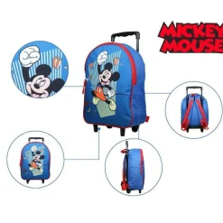 BAGTROTTER Sac à dos à roulettes 31 cm Disney Mickey Bleu