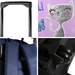 BAGTROTTER Sac à dos à roulettes Lili Lou Violet