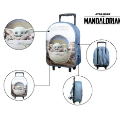BAGTROTTER Sac à dos à roulettes 31 cm Disney Star Wars / The Mandalorian Baby Yoda Beige