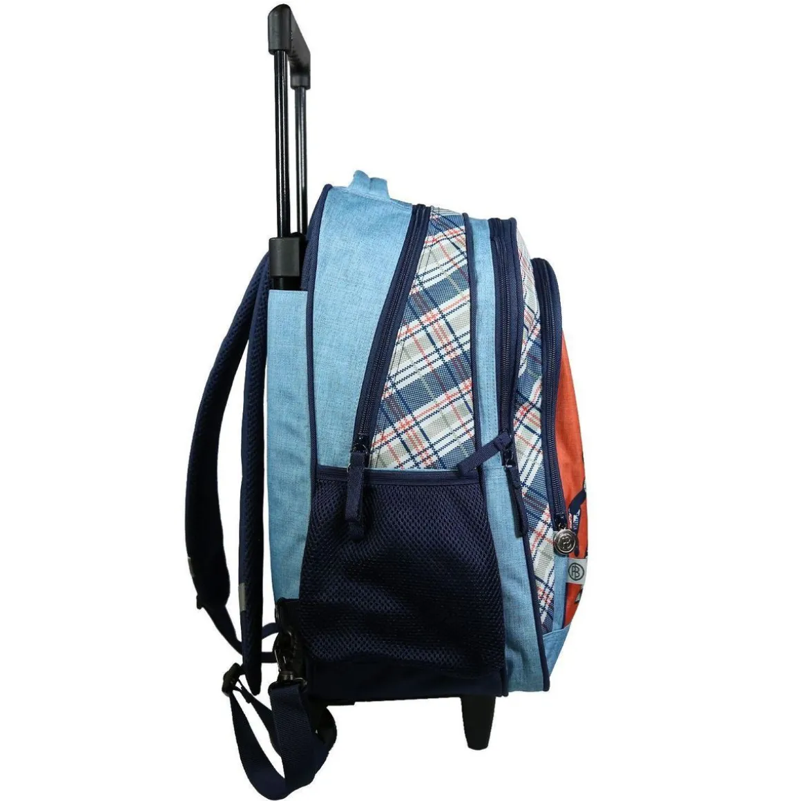 BAGTROTTER Sac à dos à roulettes Poivre Blanc Robots Orange