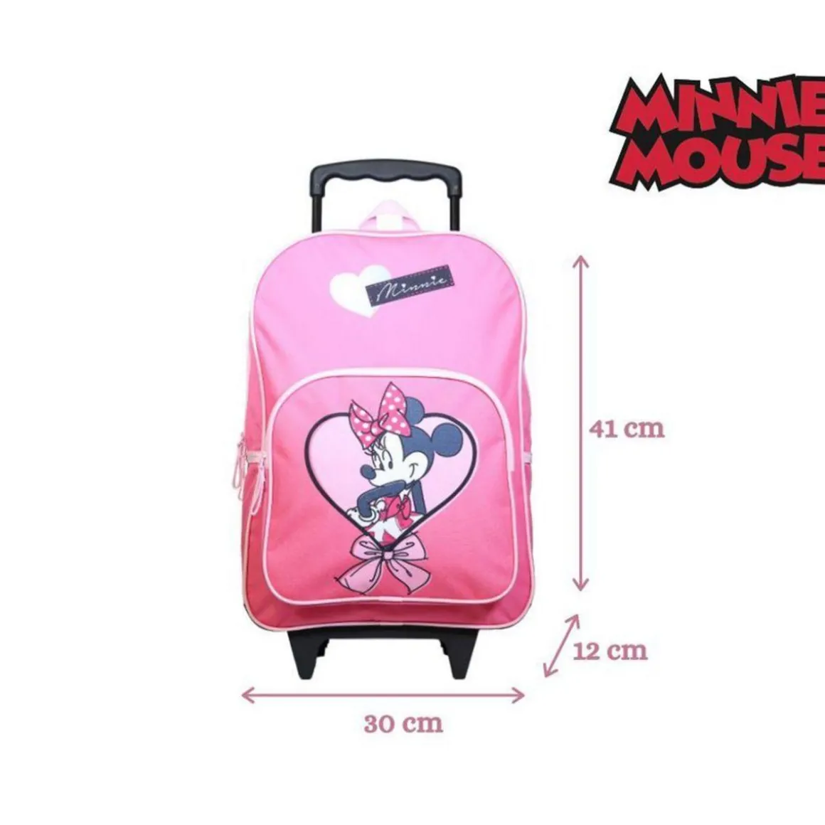 BAGTROTTER Sac à dos à roulettes Disney Minnie Noeud Rose