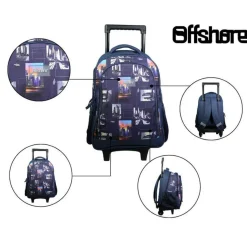 BAGTROTTER Sac à dos à roulettes Offshore City Ville Bleu