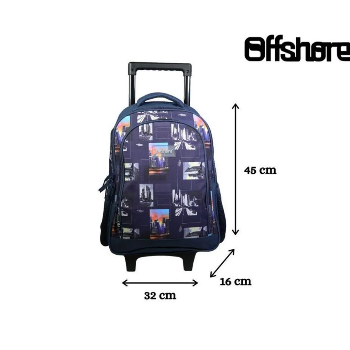 BAGTROTTER Sac à dos à roulettes Offshore City Ville Bleu