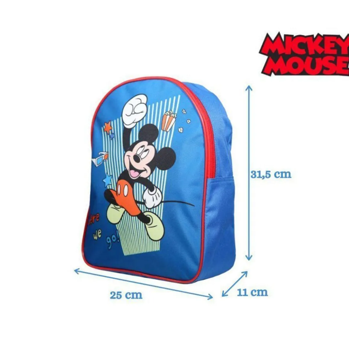 BAGTROTTER Sac à dos gouter maternelle 31 cm Disney Mickey Bleu