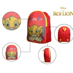 BAGTROTTER Sac à dos gouter maternelle 31 cm Disney Le Roi Lion Simba Rouge