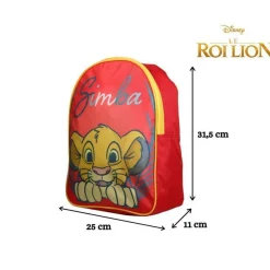 BAGTROTTER Sac à dos gouter maternelle 31 cm Disney Le Roi Lion Simba Rouge