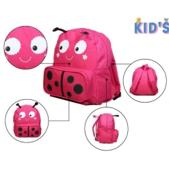 BAGTROTTER Sac à dos gouter maternelle 3D Coccinelle Kids Rose
