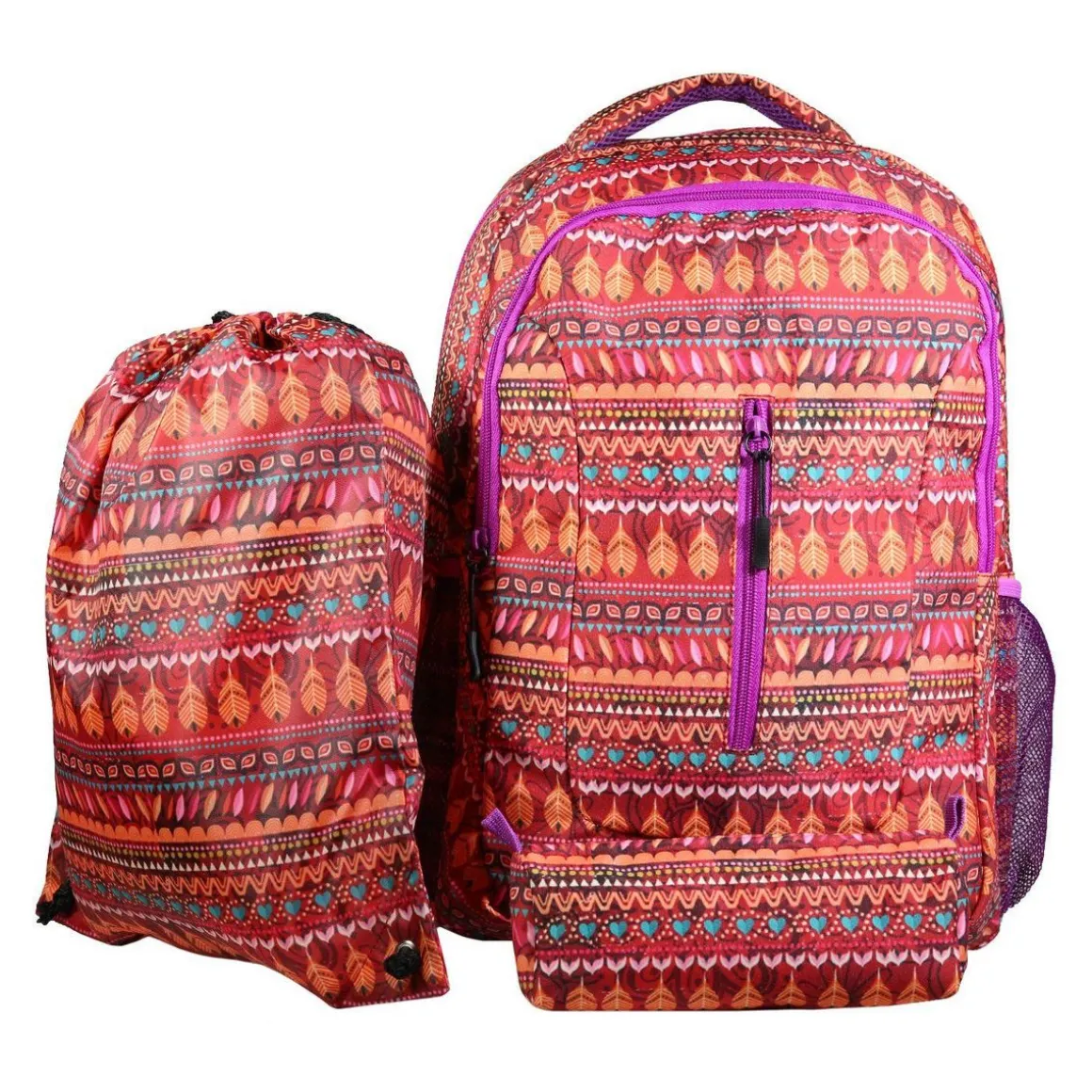 BAGTROTTER Set de sac à dos, sac gym et trousse Bagtrotter Rouge Attrape-rêve