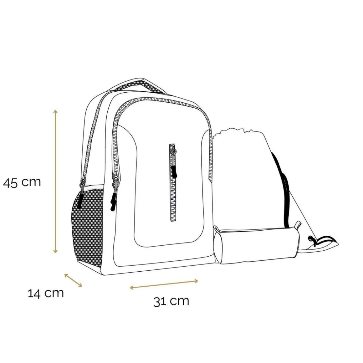 BAGTROTTER Set de sac à dos, sac gym et trousse Bagtrotter Rouge Attrape-rêve